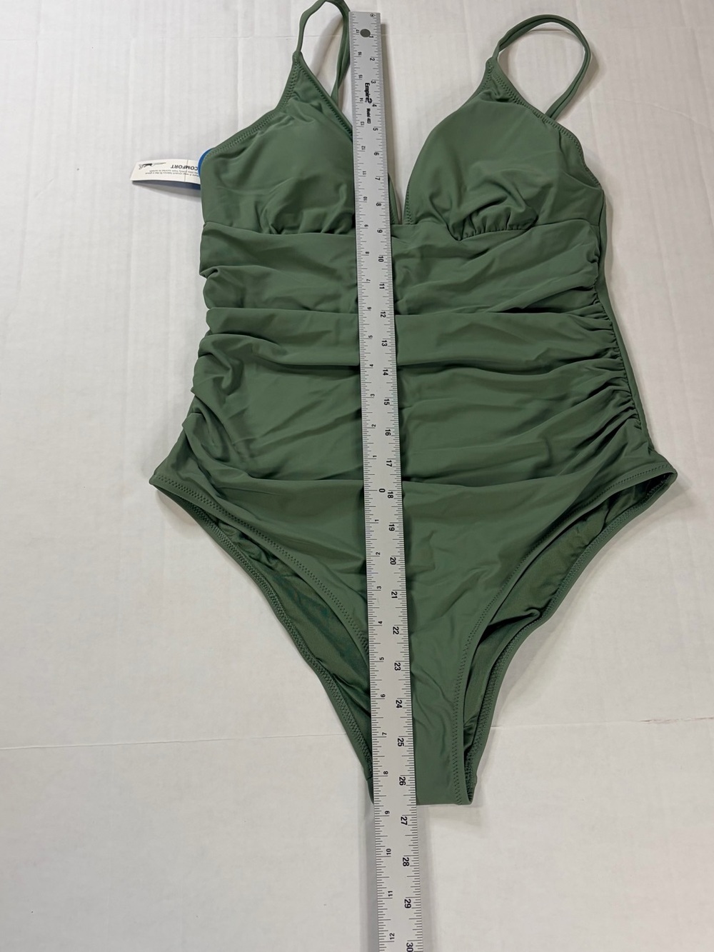Cupshe Sage Green Ruched One-Piece Swimsuit - Picture 9 of 14
